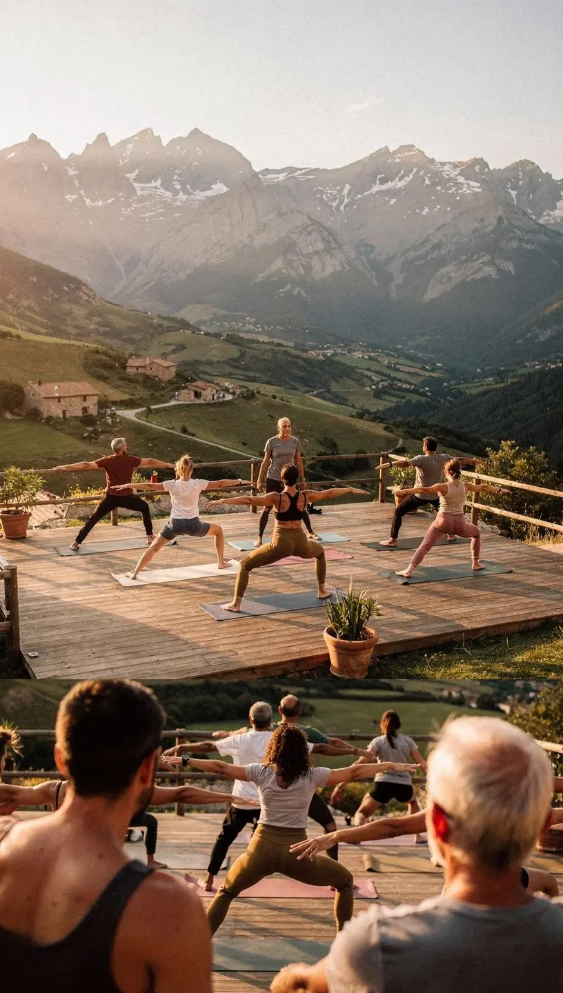 Un grupo de personas meditando en una sala iluminada, creando un ambiente de paz y tranquilidad.